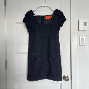 Juicy Couture Black Short Sleeve Dress with Pockets Wood